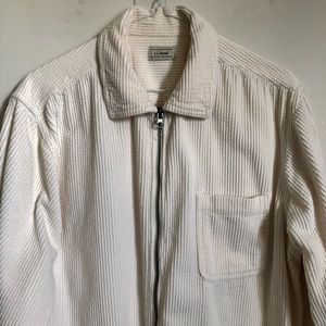 L.L. Bean Cream White Wide Wale Corduroy Coat Jacket